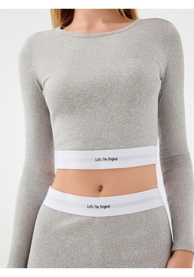 Slim Fit Kadın Bluz U.kol Gri