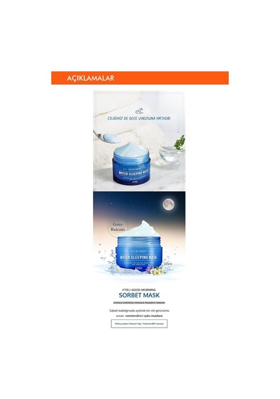 Nemlendirici Uyku Maskesi A'pıeu Good Night Water Sleeping Mask