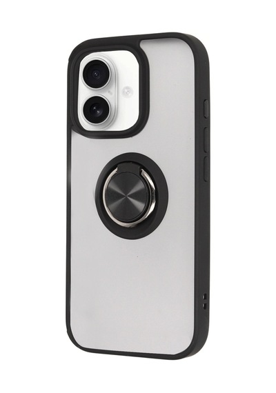 Apple iPhone Uyumlu 16 - Kılıf Montreal Yüzüklü Silikon - Kapak - Siyah