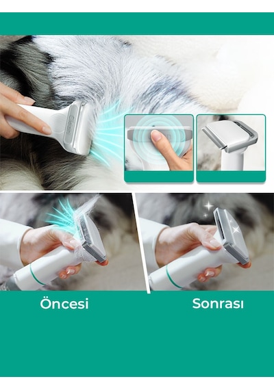 İNSE P20 Evcil Hayvan Bakım Seti Kedi ve Köpek Tıraş Makinesı - Vakumlu Tarama ve Temizleme Seti
