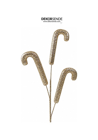 Yılbaşı Süsü Baston Şeker Pike Şampanya 64 Cm