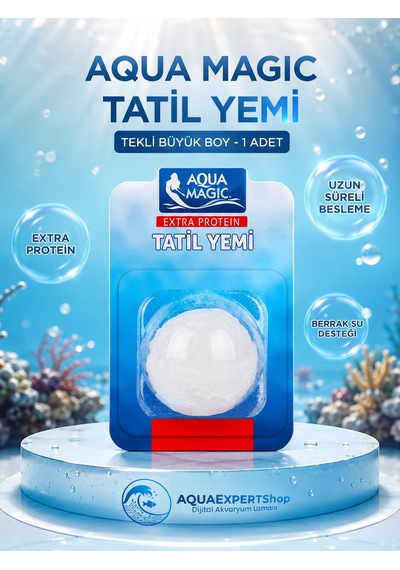 Balık Tatil Yemi - Büyük Boy - Ekstra Protein - Tekli - Tatilde Uzun Süreli Güvenli Besleme - Balıklar İçin Güvenli
