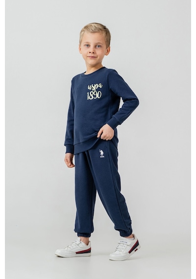 U.S. Polo Assn. Erkek Çocuk Baskılı Mavi Uzun Kol Eşofman Takımı Us2619-c-v1 Us2619-c-v1