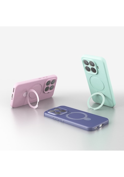 Xiaomi 15t Pro Kılıf M-safe Şarj Özellikli Standlı Zore Samara Kapak Siyah
