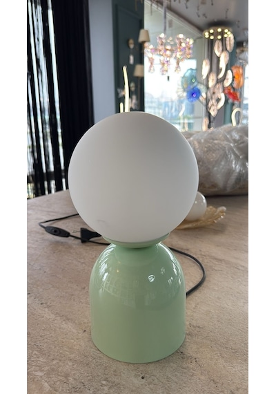 Modern Tasarım Venüs Abajur Beyaz Glop Camlı 1 Adet Kablolu Tak Çalıştır Mint Yeşili Yeşil