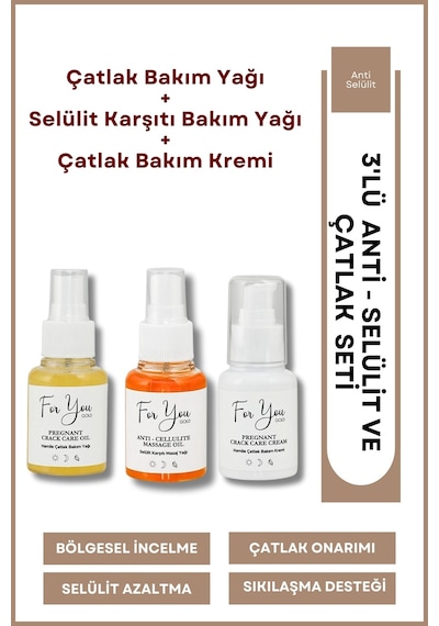 Çatlak Bakım Kremi, Çatlak Bakım Yağı Ve Selülit Karşıtı Bakım Yağı 3lü Fırsat Paketi