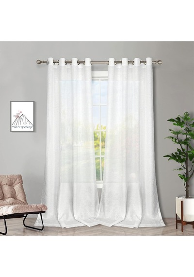 Melodieux Oturma Odası İçin Beyaz Yarı Şeffaf Perdeler 241 Cm Uzunluğunda - Keten Görünümlü Yatak Odası Gromet Üst Vual Perdeler, 132 X 226 Cm 2 Panel 50 x 22 Melodieux Oturma Odası İçin Beyaz Yarı Şeffaf Perdeler 241 Cm Uzunluğunda - Keten Görünümlü Yatak Odası Gromet Üst Vual Perdeler, 132 X 226 Cm 2 Panel 50 x 22