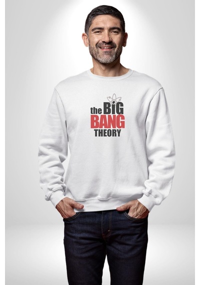 The Big Bang Theory Unisex Beyaz Baskılı Sweatshirt Beyaz