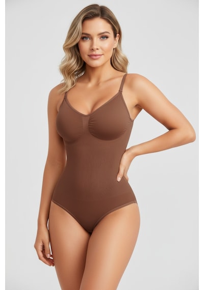 Mistirik Mamey Model Örme Kumaş Toparlayıcı Çıtçıtlı Body Kahve Renk Zıbın 4