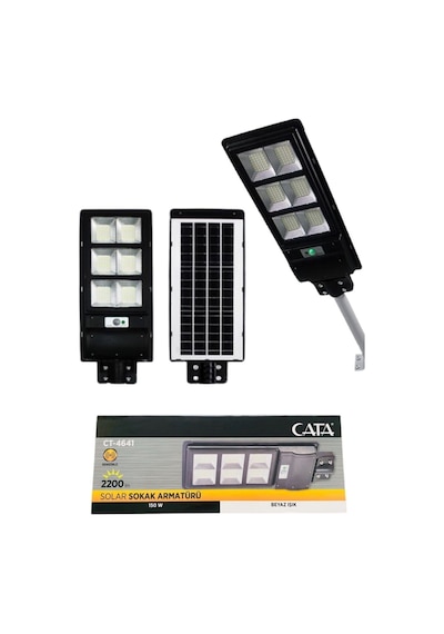 Cata Ct-4641 250w Solar Sokak Armatürü Kumandalı Beyaz