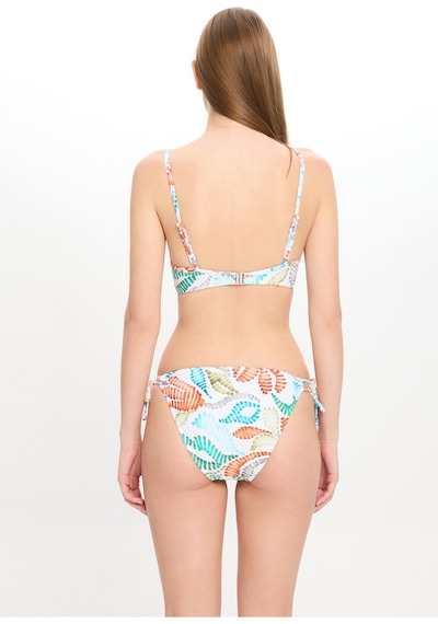 Toosalty Kadın Çok Renkli Dokulu Geniş Üçgen Bikini Takımı 25sw002st Çok Renkli