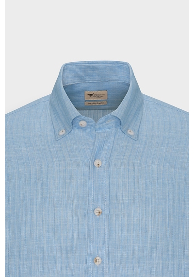 AC&Co / Altınyıldız Classics Erkek Yeşil Slim Fit Dar Kesim Düğmeli Yaka Flamlı Casual Gömlek 4A2022200073YSLXL Yeşil