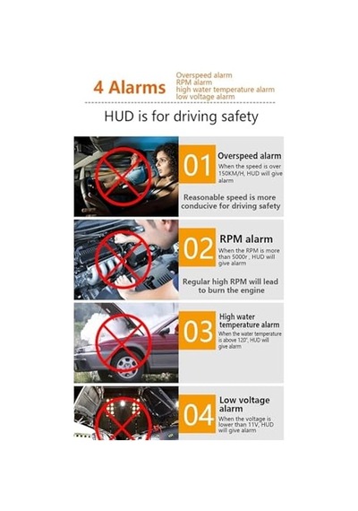 Hyundai Era-getz Araba Için Uyumlu Harici Dijital Hararet-hız-devir-voltaj Göstergesi Ekranı Hub Obd