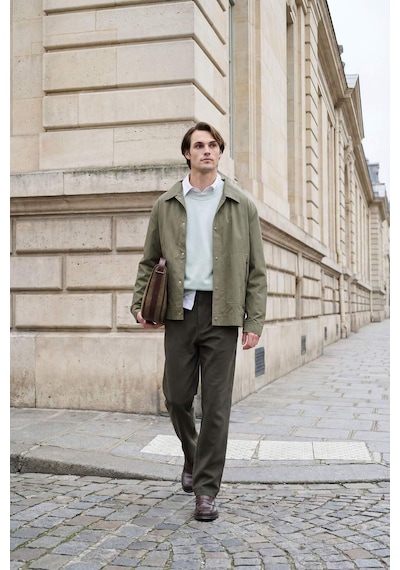 Defacto Erkek Pamuklu Smart-casual Pantolon G1076ax26spkh244 Haki-kh244