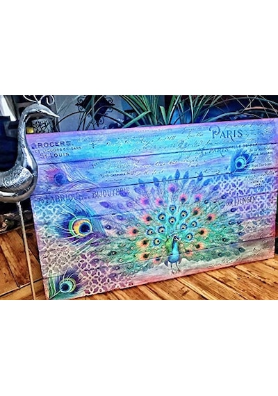 Dreams Transfers -peacock Dreams Boyut 61 Cm X 83 Cm - 3 Yaprak - Toplam Tasarım Boyutu 61 Cm X 83 Cm Rub-ons