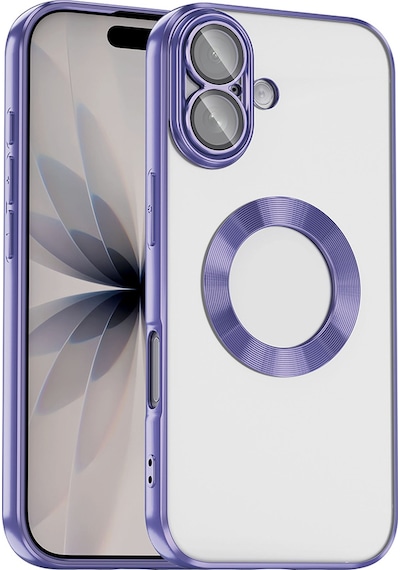 Apple Uyumlu iPhone 17 Kılıf Kamera Korumalı Logo Gösteren Zore Omega Kapak Lila