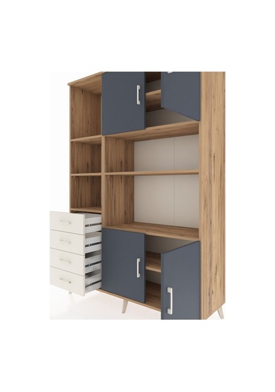 Hyperion Dolap 8 Raflı 4 Çekmeceli 4 Kapaklı 132x44x195 Çam-antrasit/aytaşı Antrasıt/aytası - Atlas Çam Hyperion Dolap 8 Raflı 4 Çekmeceli 4 Kapaklı 132x44x195 Çam-antrasit/aytaşı Antrasıt/aytası - Atlas Çam