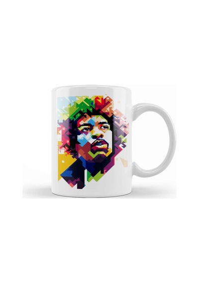 Jimi Hendrix Pop Art Kupa Bardak Porselen Karışık