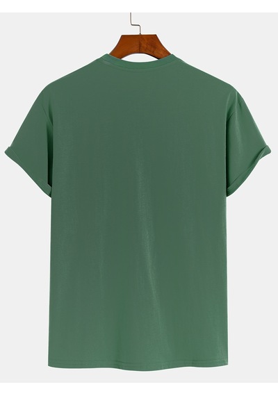 Unisex Mini Astranot Tasarım Basklı Tshirt Yeşil