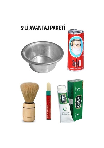 Hyd 5 Li Sakal Tıraş Seti Avantaj Paket Sabun Krem Sakal Fırçası