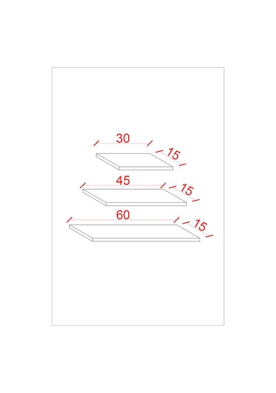 Asra Trend Modern Duvar Rafı DRF-02 %100 MDF 3'lü Dekoratif Organizer Kitaplık Meşe