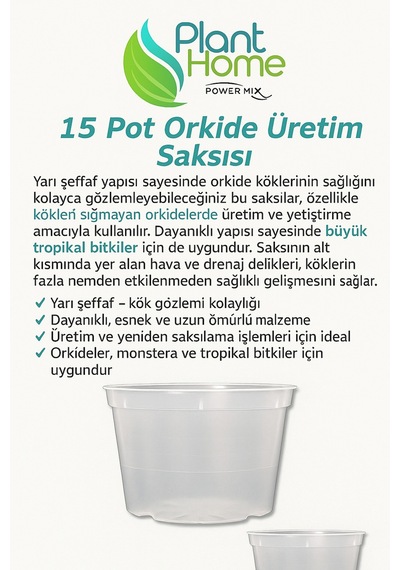15 Pot Orkide Üretim Saksısı - 2 Adet