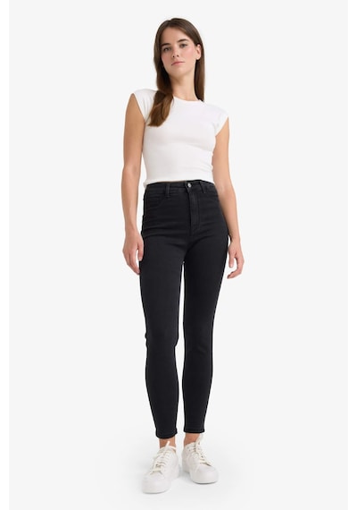 Defacto Jegging Yüksek Bel Bilek Boy Dar Paça Basıc Jean Pantolon B7498AX24SP Antrasit
