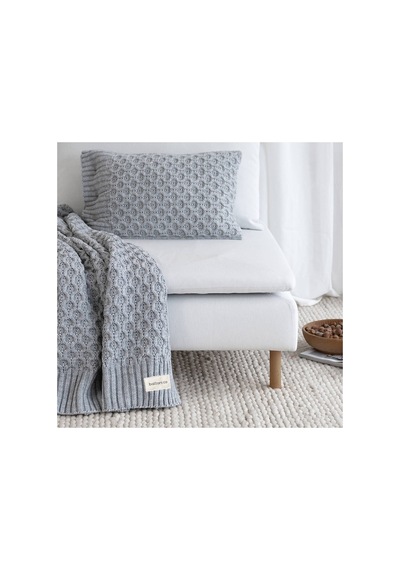 Home Kalın Örgü Battaniye Sofa & Yatak Üstü Dekoratif Battaniye 130cm X 170cm Gri Gri Melanj Gri Melanj