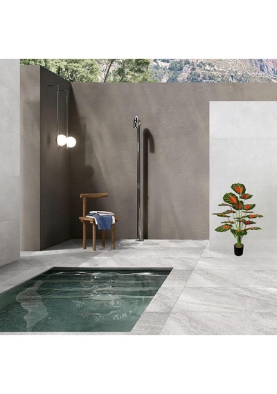 Yapay Çiçek Saksıda Tropik Kızıl Caladium 18 Dal 70 Cm Salon Çiçeği Yapay Bitki
