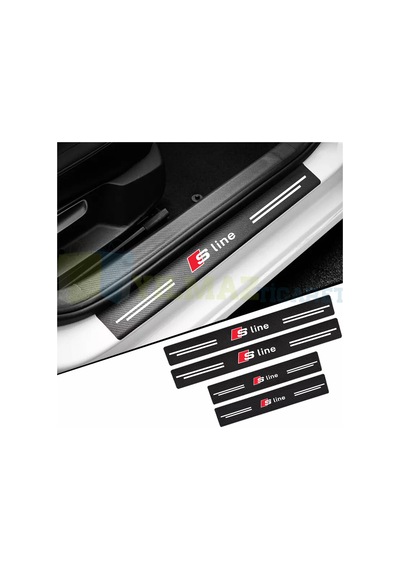 Audi S Line Karbon Kapı Eşiği Oto Sticker Araba Etiket 4 Parça