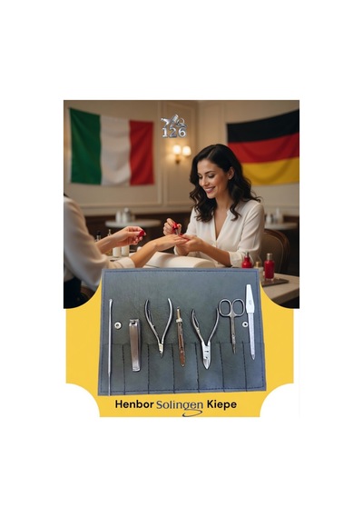 Solingen Henbor Kiepe Manikür Pedikür Seti Çantalı Set 3 / 7 Parçalı Set