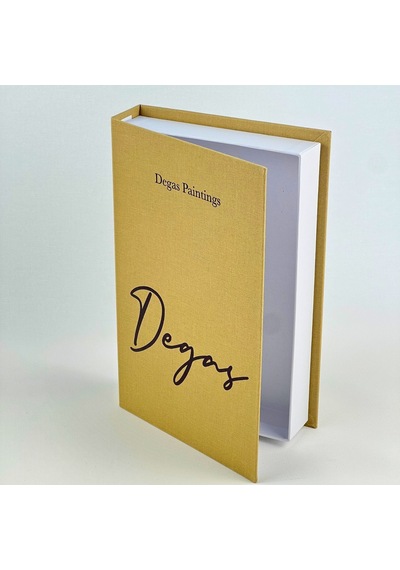 Degas Premium Bez Kaplı Dekoratif Kitap Görünümlü Saklama Kutusu Sarı