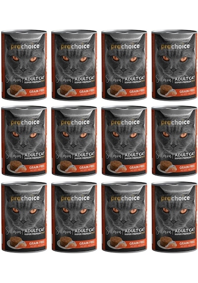 Pro Choice Adult Somonlu Kedi Konservesi Pate 400 Gr 12 Ad