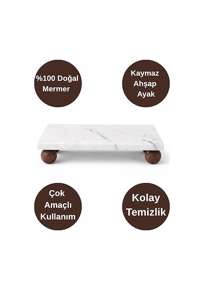 Doğal Mermer Yağlık Altlığı Standı 23x11,5 Cm - Mutfak Düzenleyici Sabunluk Organizer Diğer