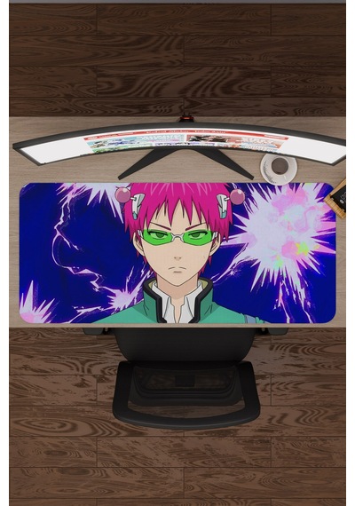 Saiki Kusuo Anime V5 - 90x40 Xxl Gaming Kauçuk Kaymaz Taban Mouse Pad Fare Altlığı