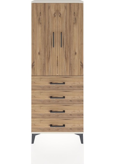 Arges Dolap 3 Raflı 4 Çekmeceli 2 Kapaklı 60x30x163 Aytaşı-çam Aytaşı