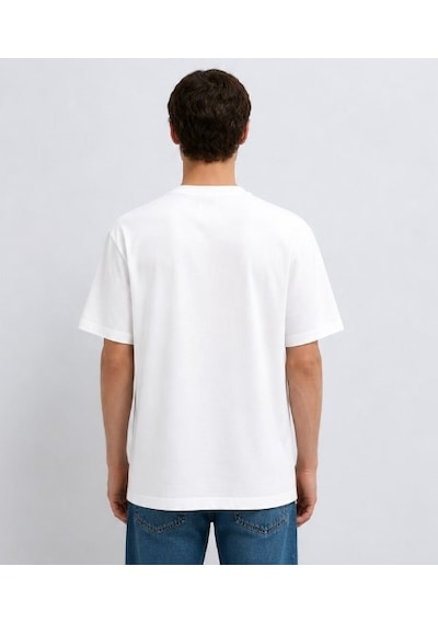 Mavi M0613283-620 Deniz Feneri Baskılı Tişört Erkek T-shirt Beyaz