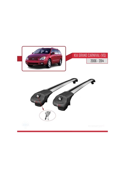 Kia Grand Carnival Vq 2006-2014 Arası İle Uyumlu Ace-1 Ara Atkı Tavan Barı Gri