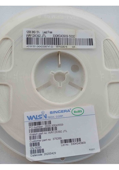 Wr12x392jtl 3k9 1206 Smd Direnç 500 Adet