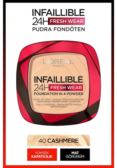 Infaillible 24h Fresh Wear Pudra Fondöten 40 Cashmere Çok Renkli
