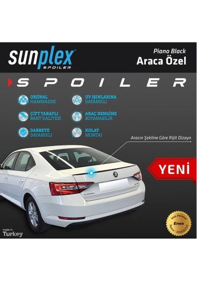 Skoda Süper B Spoiler Anatomik Parlak Siyah Pleksi