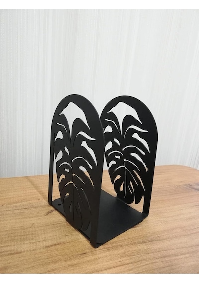 Dekoratif Yaprak Desenli Metal Kitap Tutucu 2 Li Paket Mk14s