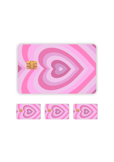 Adet Pembe Kalpli Kart Kaplama Kart Etiketi 1