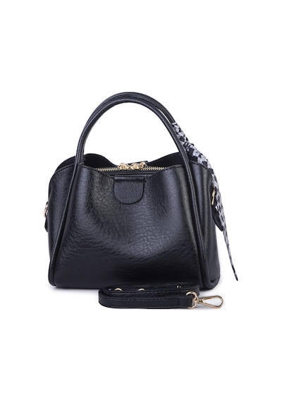 Nas Bag Fularlı Mini Boy El Ve Çapraz Çanta Siyah Victoria