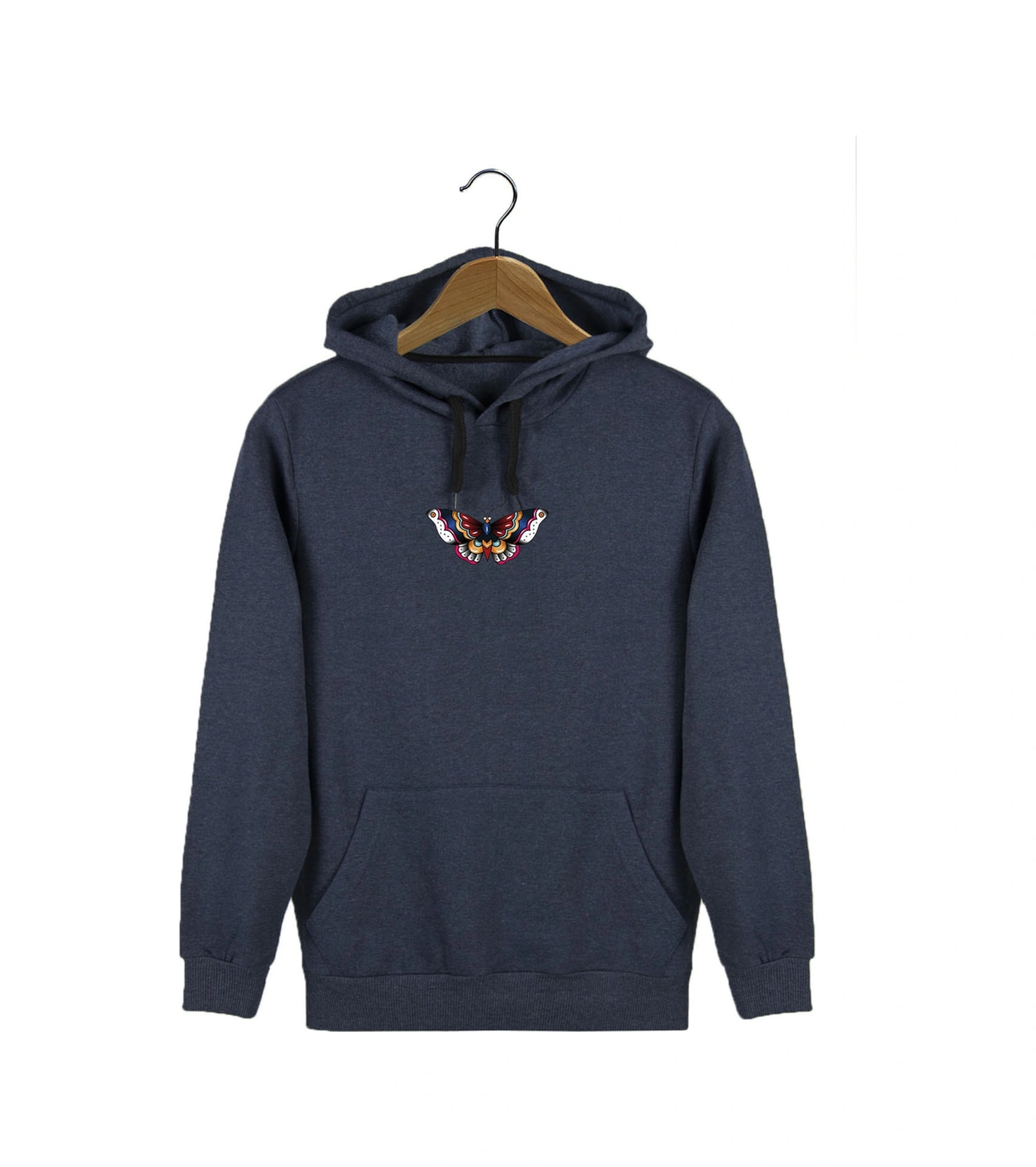 Veaven Unisex İndigo Kapüşonlu Önü Kelebek Baskılı Slim Fit Kanguru Cepli Sweatshirt İndigo Veaven Unisex İndigo Kapüşonlu Önü Kelebek Baskılı Slim Fit Kanguru Cepli Sweatshirt İndigo