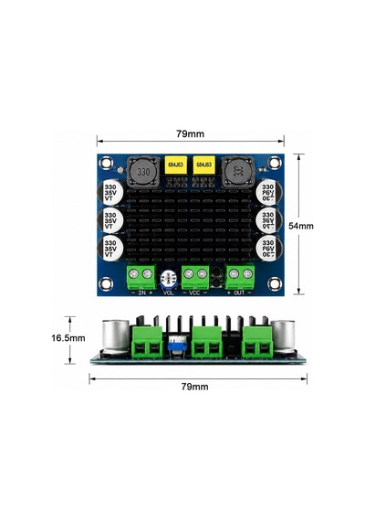 Tpa3116d2 100w Tek Kanal Dijital Amfi Kartı Dc 12-26v Ses Seviye Ayarlı Hw-576