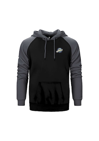 Utan Jazz Logo Gri Renk Reglan Kol Kapşonlu Sweatshirt Gri