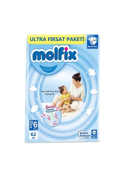 Molfix 6 Numara Bebek Bezi 62'li