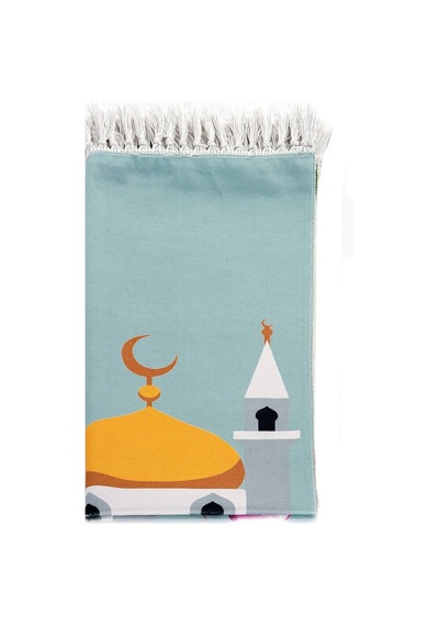Dijital Baskılı Çocuk Seccadesi - Arabalı Camili - 44 X 78 cm