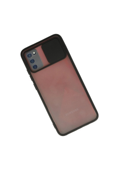Samsung Galaxy A02s Kılıf Palm Buzlu Kamera Sürgülü Silikon - Siyah